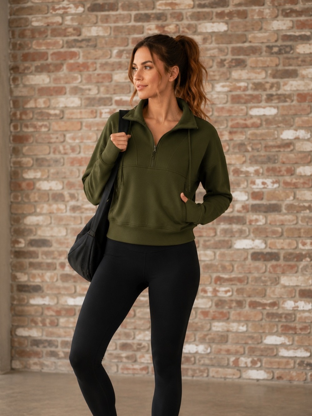 OLD NAVY Women's Dynamic Fleece Breathable Olive Moss Green Sweatshirt M